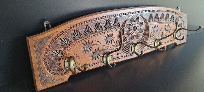 Kapstok - Hout/koper, Antiquités & Art, Antiquités | Autres Antiquités