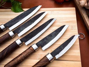 Keukenmes - Kitchen knife set - 726 - Staal, Hout,