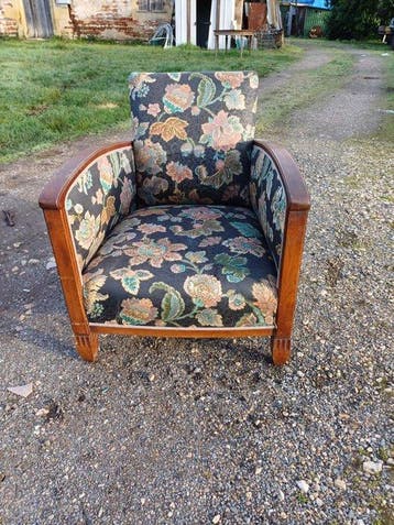 Fauteuil - Noyer - Fauteuil Art déco Noyer