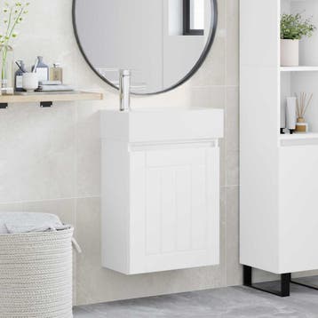 vidaXL Badkamermeubel met kraan Wit 45,5 x 25,5 x 84 cm, Verzenden, Nieuw