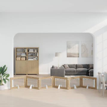 vidaXL Opvouwbaar hondenhekje met standaards 6 st Artisanaal, Dieren en Toebehoren, Verzenden, Nieuw