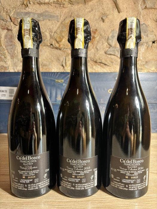 2014, 2015 & 2016 Ca del Bosco Saten Vintage Collection -, Verzamelen, Wijnen