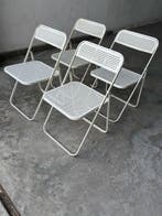 Stoel - Metaal - Set van vier vintage vouwstoelen van metaal