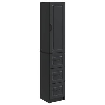 vidaXL Kast Set 2 pcs Zwart 33 x 34,5 x 87 cm Bewerkt hout, Verzenden, Nieuw
