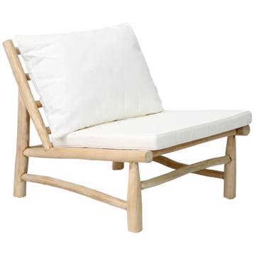 Bazar Bizar Island Eenzit - Naturel Wit - Tuinstoel - Nieuw, Verzenden, Nieuw, Teakhout