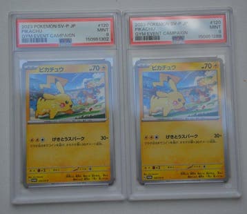 Pokémon - 2 Graded card - Pikachu 120/SV-P Carte promo - PSA
