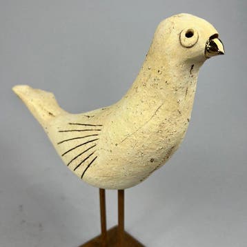 Ewa Budzowska - sculptuur, The bird- big- (with 24carat