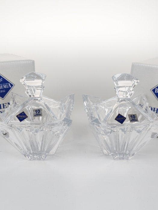 Koekjesdoos (2) - prinses - Kristal - Twin Crystal snoepdoos, Antiek en Kunst, Antiek | Glaswerk en Kristal