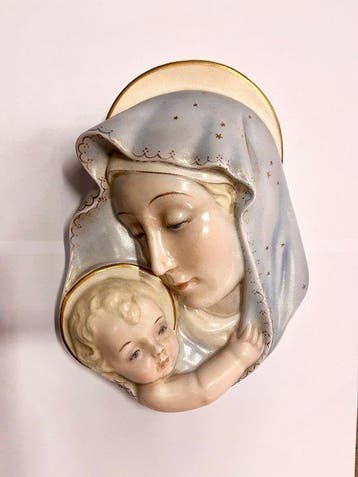 Camillo Ghigo - Sculpture, Madonna con bambino - 27 cm -