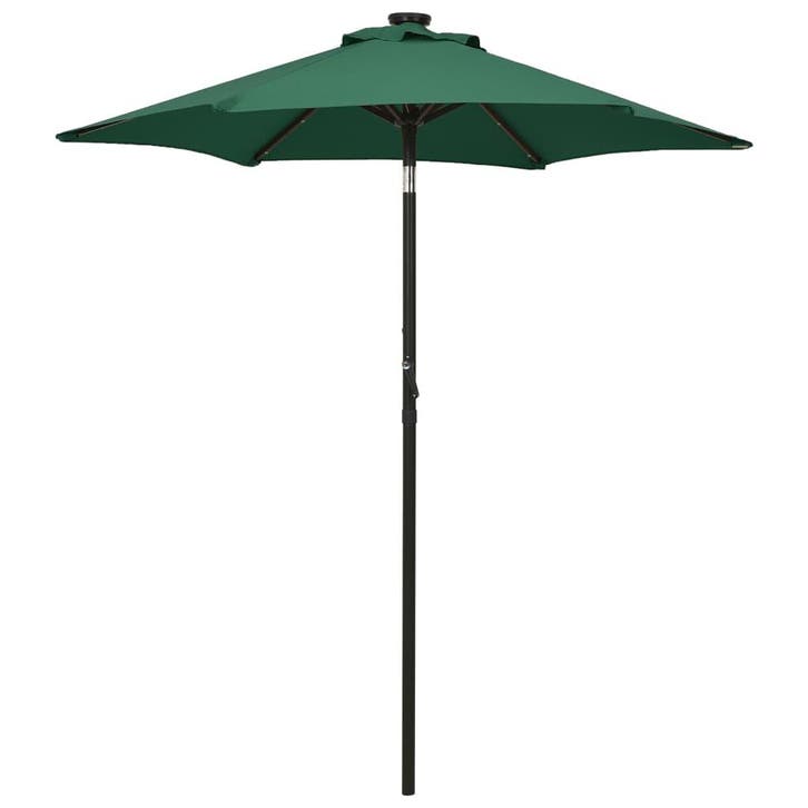 vidaXL Parasol met LED-verlichting 200x211 cm aluminium, Tuin en Terras, Parasols, Nieuw, Verzenden