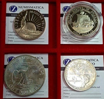 Verenigde Staten. Lotto di 4 Monete di cui una in argento