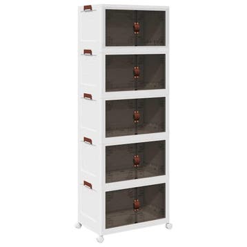 vidaXL Opbergbox stapelbaar met wielen 5-laags 75 L, Doe-het-zelf en Bouw, Verzenden, Nieuw