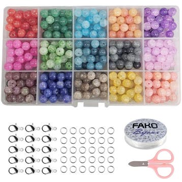 Fako Bijoux - DIY Glas Kralen Set - Glaskralen Marmer Look, Hobby en Vrije tijd, Verzenden, Nieuw