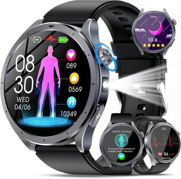 YUPENG AI Smartwatch Zwart | Tweede kansje | Sla nu toe!, Handtassen en Accessoires, Verzenden, Zwart, YUPENG AI, Zo goed als nieuw