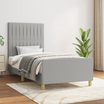 vidaXL Bedframe zonder matras 90x190 cm stof lichtgrijs, Verzenden