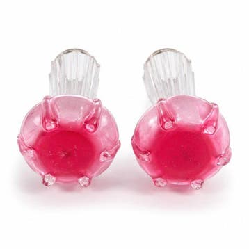 Vaas (2) - .925 zilver - Zilveren & Cranberry Vazen