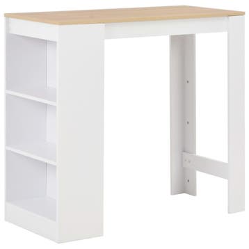 vidaXL Bartafel met schap 110x50x103 cm wit, Huis en Inrichting, Tafels | Eettafels, Verzenden, Nieuw