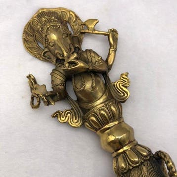 Sculpture, Ganesha Brass Vajra - 30 cm - Cuivre - 1990, Antiquités & Art