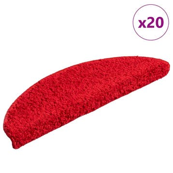 vidaXL Trapmatten 20 st 56x17x3 cm Rood Halfrond, Verzenden, Nieuw