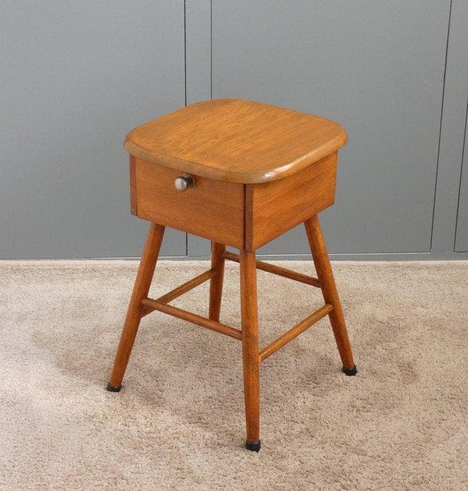 Nachtkastje - Hout, Metaal - Vintage nachtkastje /, Antiquités & Art, Art | Objets design