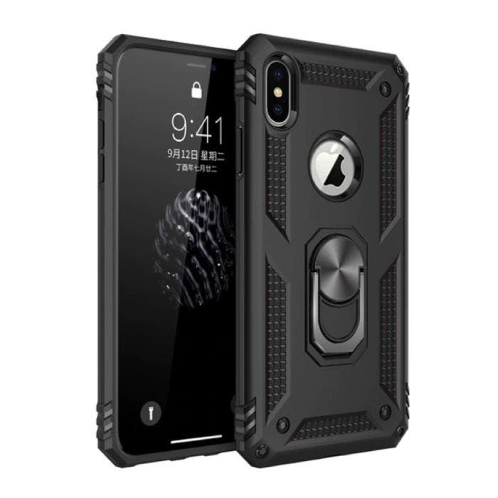 iPhone 8 Hoesje  - Shockproof Case Cover Cas TPU Zwart +, Télécoms, Téléphonie mobile | Housses, Coques & Façades | Apple iPhone
