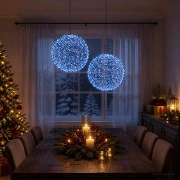 vidaXL Kerst Finial Licht 2 st 1900 LEDs Blauw Ø 60 x 63 cm, Verzenden, Nieuw