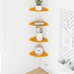 vidaXL Zwevende plank met plank 4 pcs Mosterdgeel 15 x 15 x, Verzenden, Nieuw