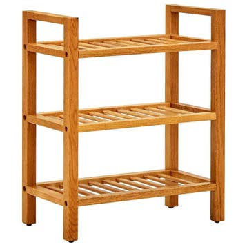 vidaXL Schoenenrek met 3 schappen 50x27x60 cm massief, Verzenden, Nieuw