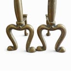 Vuurbok (2) - Messing - Antieke haardijzers