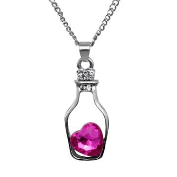 Fako Bijoux - Ketting - Fles Met Hart - Roze, Verzenden