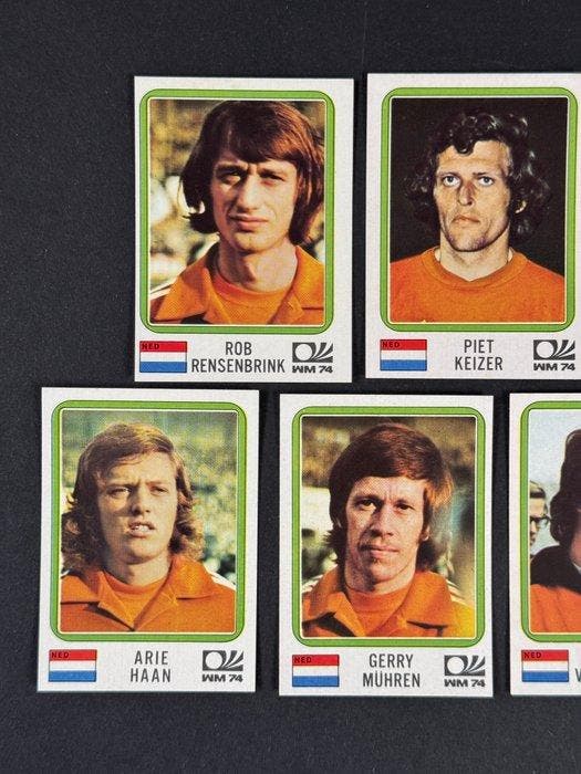 1974 Panini München 74 World Cup #241/245, 247/248 Nederland, Verzamelen, Stickers