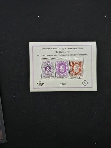 België 1970/1984 - Partij postzegels op A4 kaart, conform