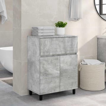 vidaXL Badkamer vaniteitsunit Betongrijs 60 x 35 x 80 cm, Verzenden, Nieuw