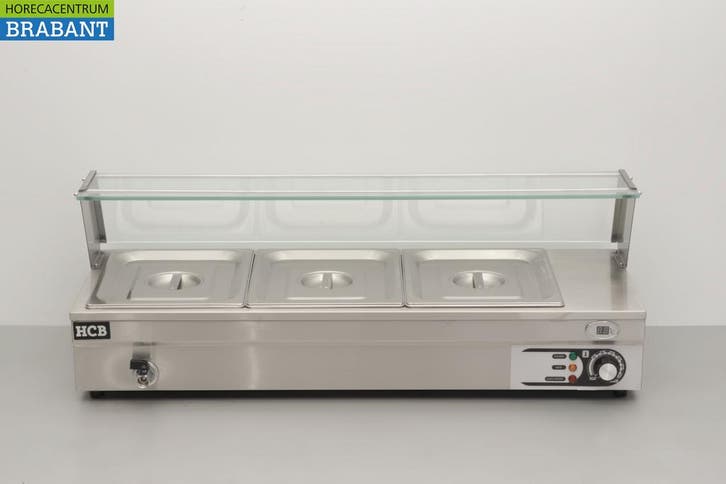 HCB RVS Bain marie 3 x 1/2 GN 95 cm 230V Horeca, Articles professionnels, Horeca | Équipement de cuisine, Enlèvement ou Envoi