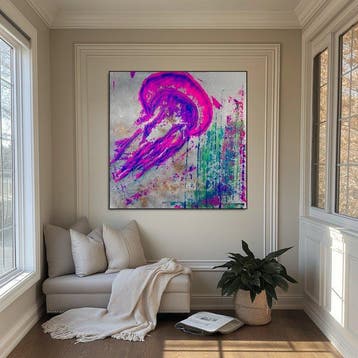 Tomas Orentas - Neon Drifter, 100x100cm, Signed by the