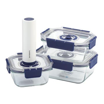 Vacuüm Vershoudbakjes Set Glas - Vacumeermachine, Verzenden