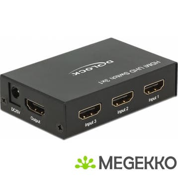 Delock 18683 HDMI UHD-schakelaar 3 x HDMI in > 1 x HDMI uit, Verzenden, Nieuw