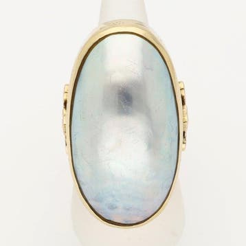 Ring - 14 karaat Geel goud - Parelmoer, Nieuw