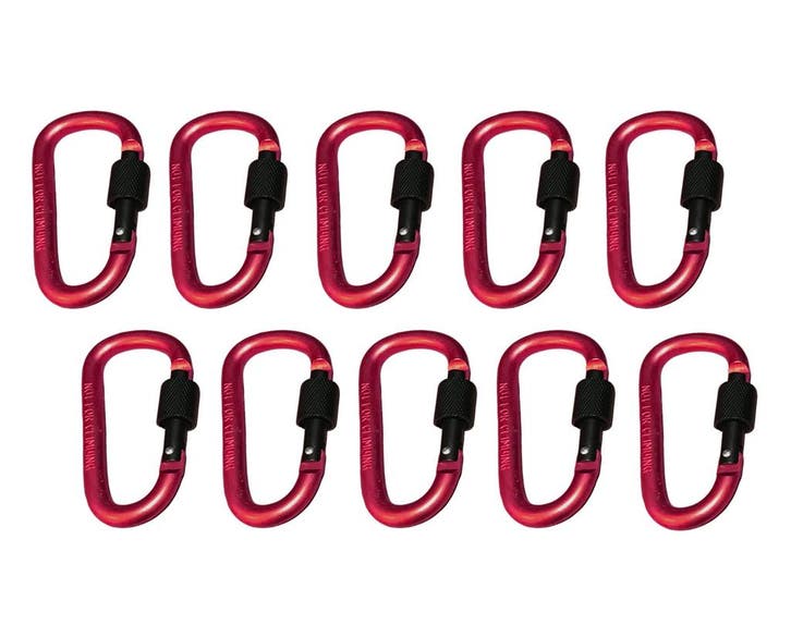 Set van 10 karabijnhaken, kleur 5: red, 100 kg, Doe-het-zelf en Bouw, Gereedschap | Overige machines, Nieuw, Verzenden