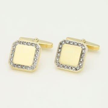 Boutons de manchette - 14 carats Or jaune Diamant
