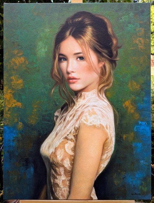 Wilhem von Kalisz (XX-XXI) - The Canvas of Her Dreams (100%, Antiek en Kunst, Kunst | Schilderijen | Modern