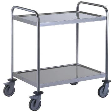 Serveerwagen | RVS | 2 Niveaus (800x530) | Wielen (Geremd), Verzenden