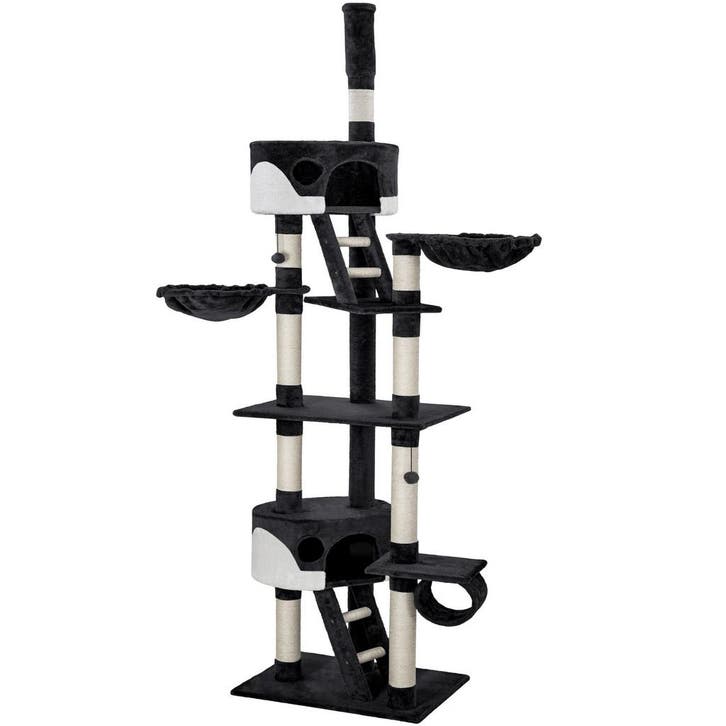 tectake Krabpaal Hansi 260cm - zwart / wit, Animaux & Accessoires, Accessoires pour chats, Envoi