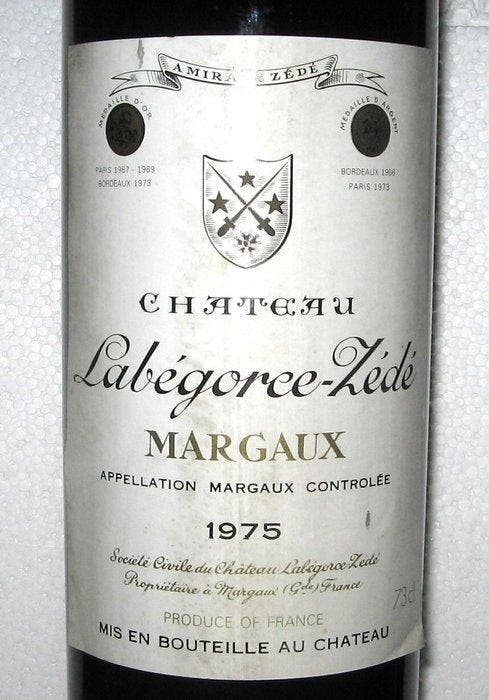 1975 Château Labegorce-Zedé - Margaux Cru Bourgeois - 3, Verzamelen, Wijnen