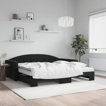 vidaXL Slaapbank onderschuifbed en matrassen 100x200 cm, Verzenden