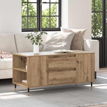 vidaXL Salontafel Artisan Eiken 102 x 44,5 x 50 cm Bewerkt, Huis en Inrichting, Tafels | Salontafels, Verzenden, Nieuw