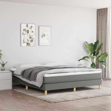 vidaXL Boxspring bed stof donkergrijs 160x200 cm, Verzenden, Nieuw