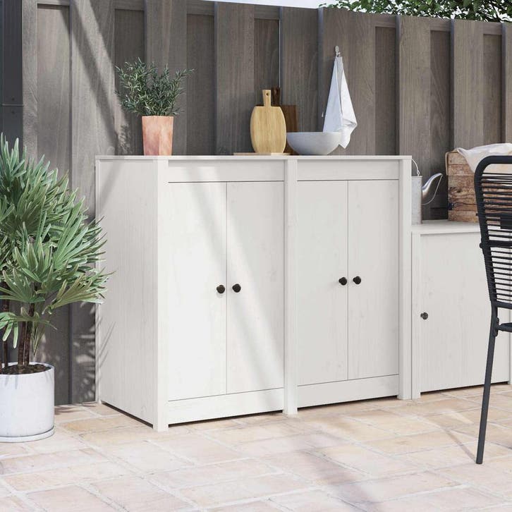 vidaXL Keuken deur MEPPEL 2 pcs Wit 50 x 9 x 82 cm Massief, Doe-het-zelf en Bouw, Hang- en Sluitwerk, Nieuw, Verzenden