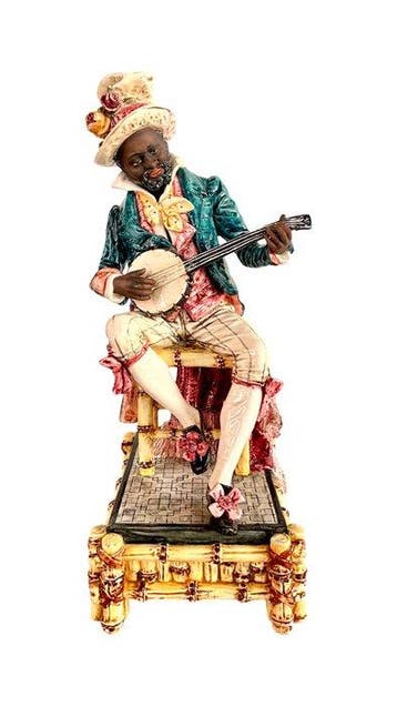 Pietro Calvi (attr.) - Beeld, Joueur de banjo - 38 cm -