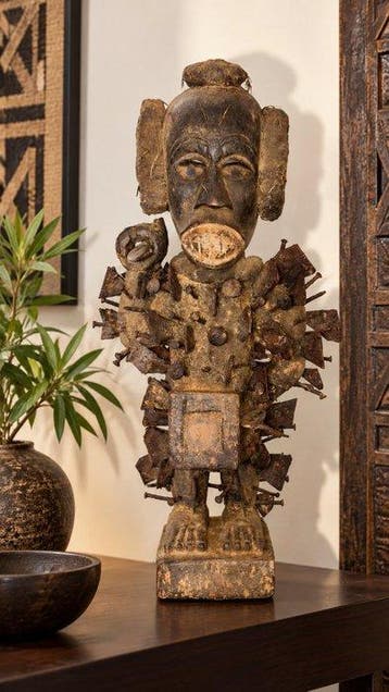 Fetische Nkisi Nkonde – Machtfiguur van de Kongo - DR Congo, Antiek en Kunst